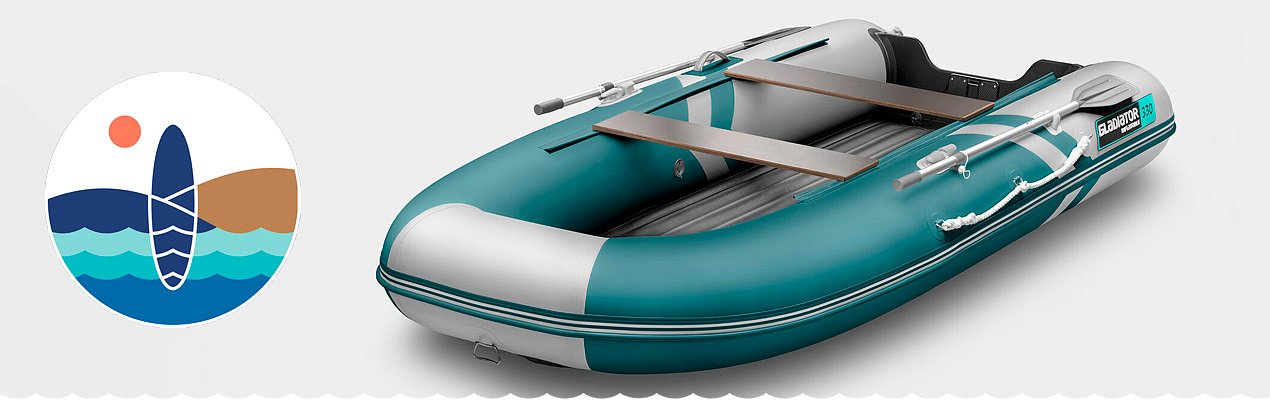 Gommoni gonfiabili con motore elettrico - colore Sea green, white