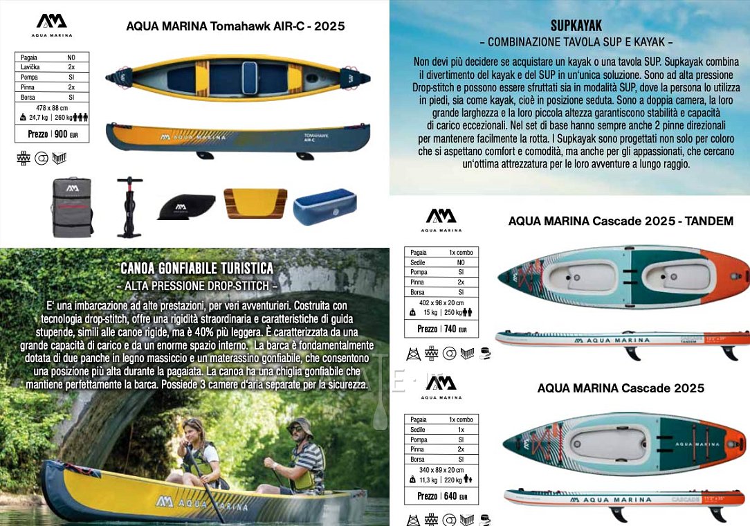 Catalogo di kayak, canoe, gommoni gonfiabili, motori da scaricare in PDF - PAGAIATE.IT - Pagaiate con noi!