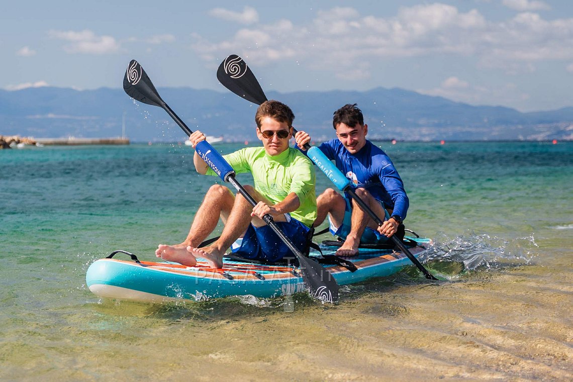 Outfit uomo 4 – verde neon – SUP gonfiabili GLADIATOR PRO, lycra, infradito COOL