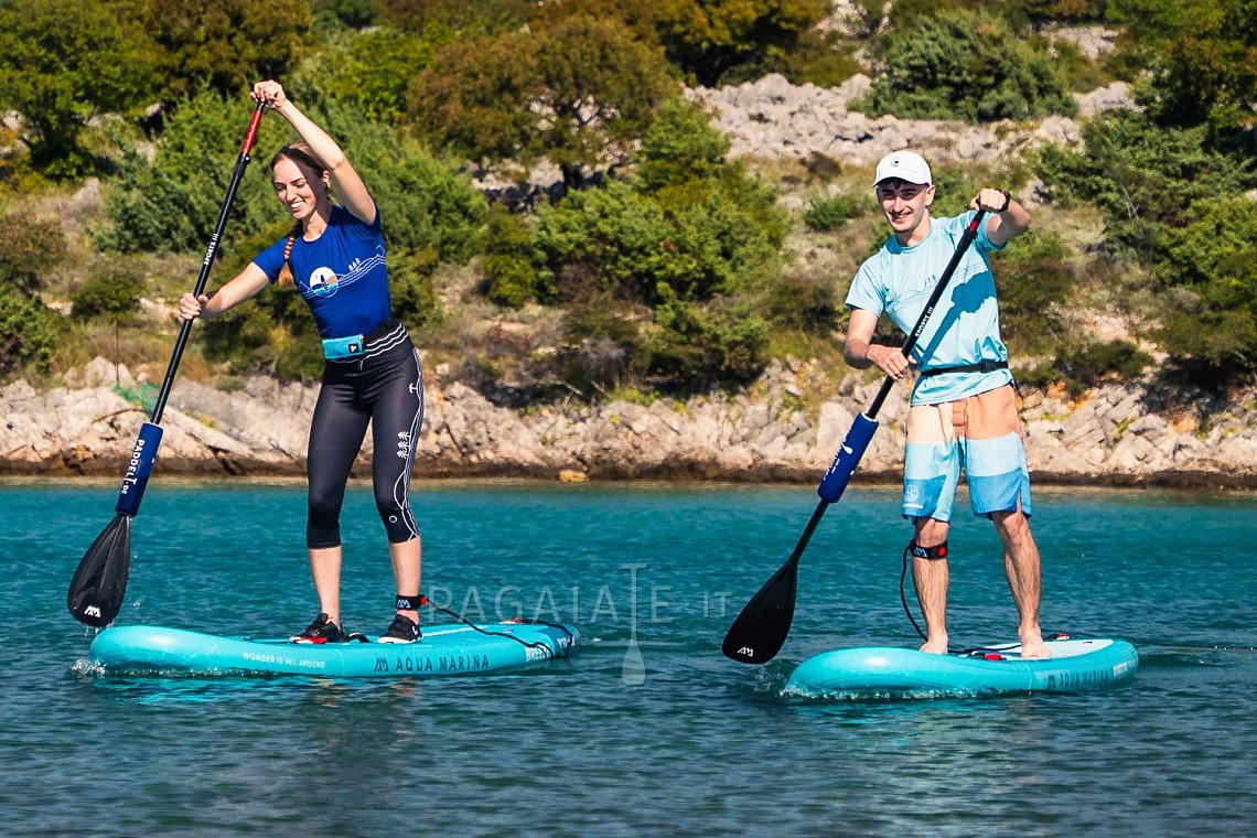 Outfit donna/uomo 1 – turchese – SUP GLADIATOR PRO, lycra, infradito COOL