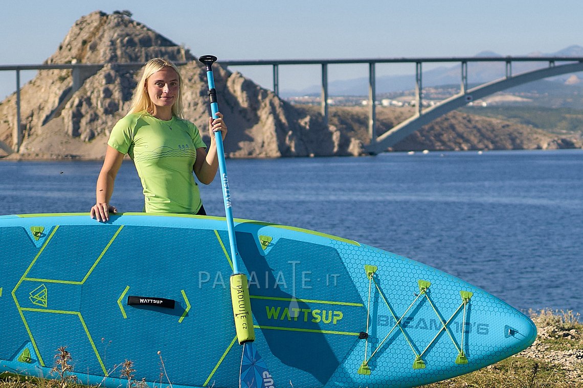 Outfit donna 1 - verde neon - manica corta in lycra, gonna da spiaggia