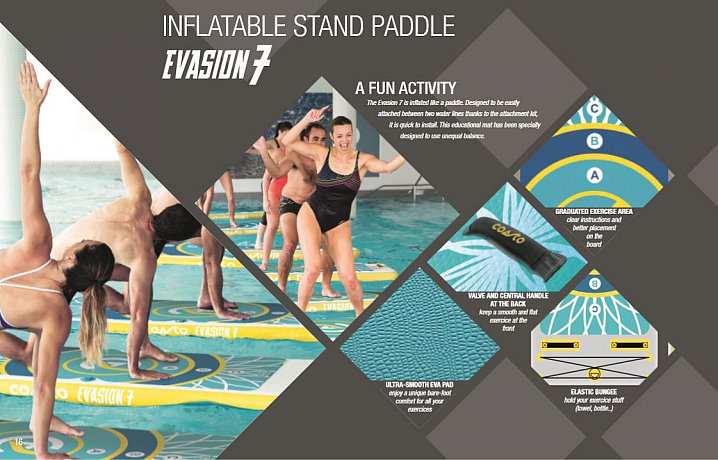 COASTO Evasion Aquafit - materasso gonfiabile per l'allenamento fitness