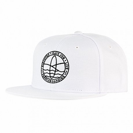 Cappellino PADDLEBOARDING bianco/logo nero timbro snapback