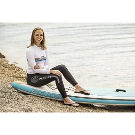 T-shirt donna PADDLEBOARDING WHITE lycra manica lunga