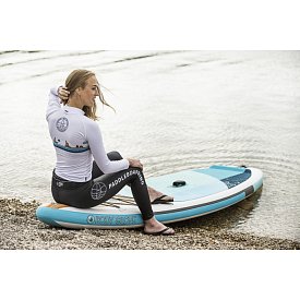 T-shirt donna PADDLEBOARDING WHITE lycra manica lunga