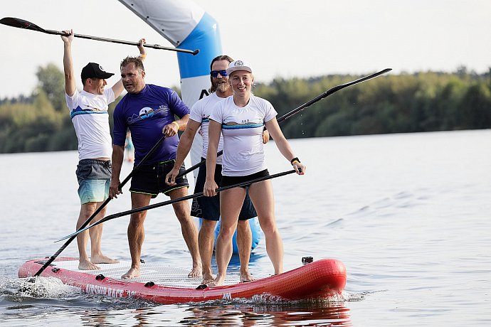 T-shirt donna  PADDLEBOARDING WHITE lycra manica corta