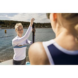 T-shirt donna PADDLEBOARDING BLUE lycra manica lunga