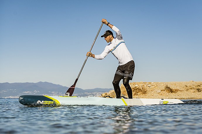 T-shirt uomo PADDLEBOARDING WHITE lycra manica lunga