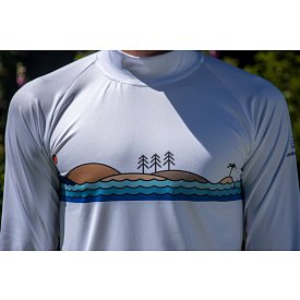 T-shirt uomo PADDLEBOARDING WHITE lycra manica lunga