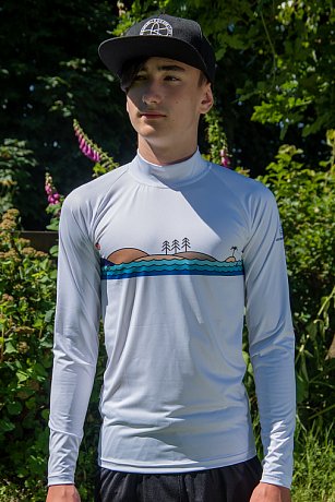 T-shirt uomo PADDLEBOARDING WHITE lycra manica lunga