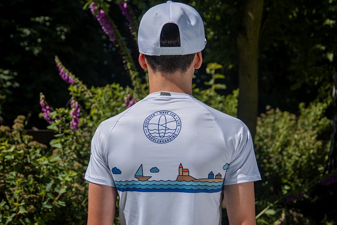T-shirt uomo PADDLEBOARDING WHITE lycra manica corta
