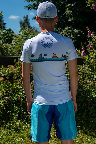 T-shirt uomo PADDLEBOARDING WHITE lycra manica corta