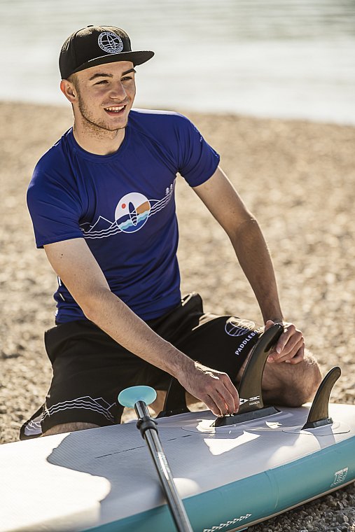 Tričko pánské PADDLEBOARDING BLUE lycra krátký rukáv