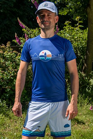 T-shirt uomo PADDLEBOARDING BLUE lycra manica corta