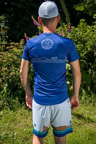 T-shirt uomo PADDLEBOARDING BLUE lycra manica corta