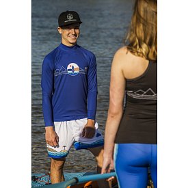 T-shirt uomo PADDLEBOARDING BLUE lycra manica lunga