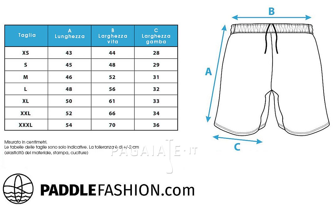 Shorts uomo PADDLEBOARDING WAVE taglio comodo