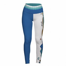 Leggings da donna lunghi PADDLEBOARDING WHITE/BLUE