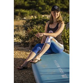 Leggings da donna 3/4 PADDLEBOARDING WHITE/BLUE