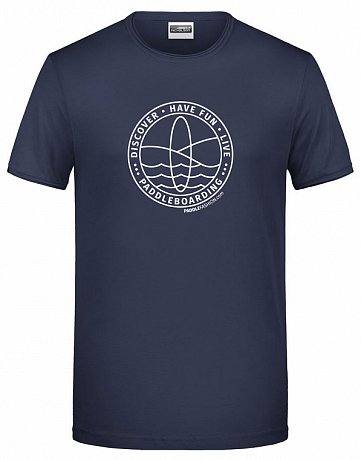 T-shirt uomo PADDLEBOARDING STAMP NAVY Bio cotone manica corta