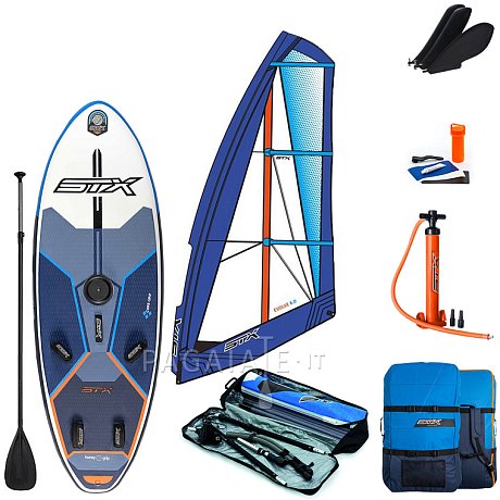 Windsurf STX WS 250 FREERIDE 2022 completo di vela STX EVOLVE RIG e tavola SUP gonfiabile