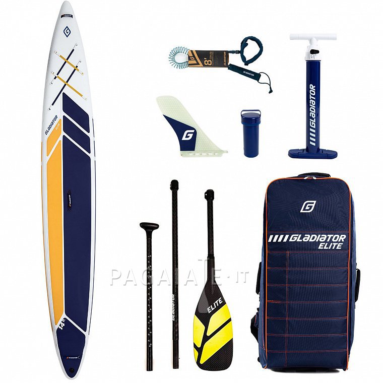 Paddleboard GLADIATOR ELITE 14' Race s karbon pádlem model 2022  - nafukovací