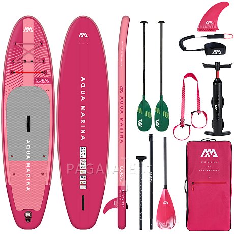 SUP AQUA MARINA CORAL 10'2 PINK modello 2023 - SUP gonfiabile