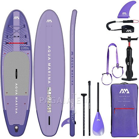 SUP AQUA MARINA CORAL 10'2 PURPLE modello 2023 - SUP gonfiabile