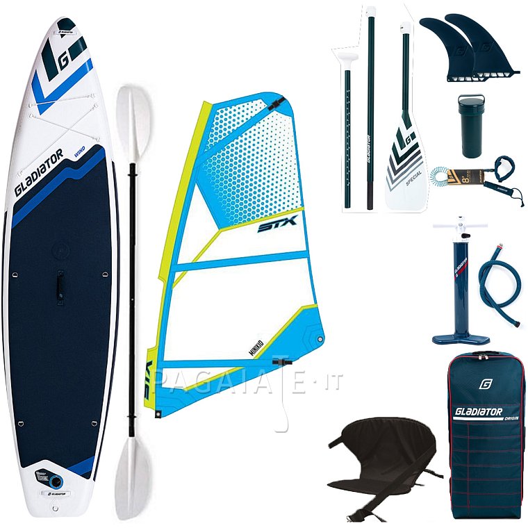 Paddleboard GLADIATOR WindSUP 11'6  komplet s plachtou - nafukovací paddleboard, windsurfing i kajak