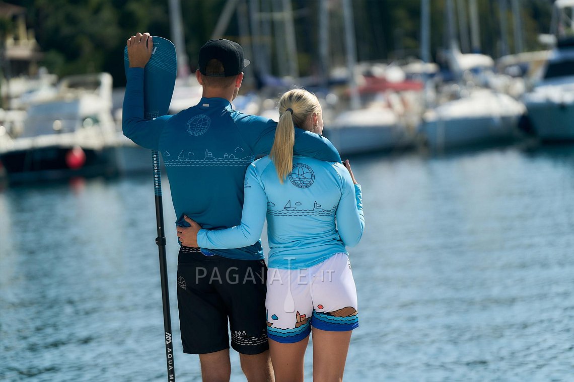 Tričko pánské PADDLEBOARDING PETROL lycra dlouhý rukáv