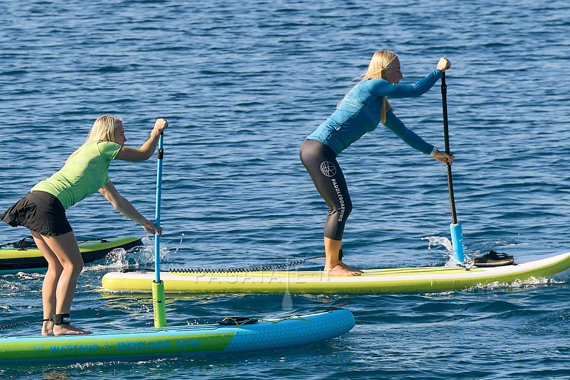 Tričko dámské PADDLEBOARDING PETROL lycra dlouhý rukáv