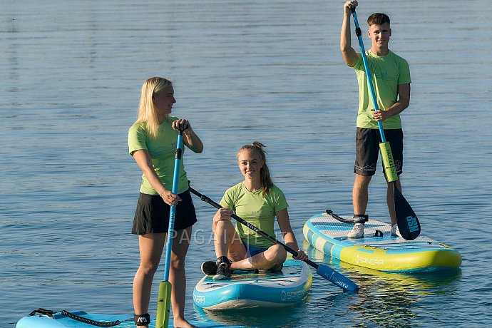 T-shirt uomo PADDLEBOARDING NEON GREEN lycra manica corta