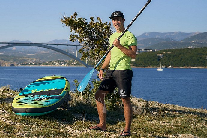 T-shirt uomo PADDLEBOARDING NEON GREEN lycra manica corta