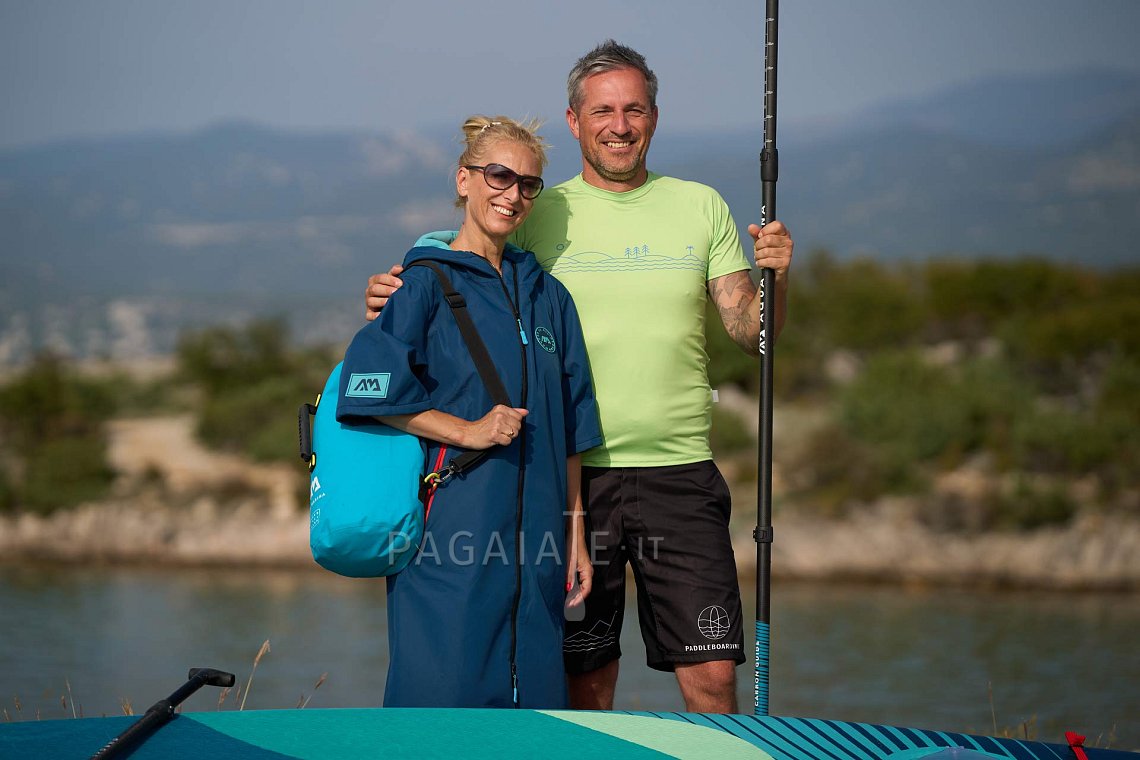 Tričko pánské PADDLEBOARDING NEON GREEN lycra krátký rukáv