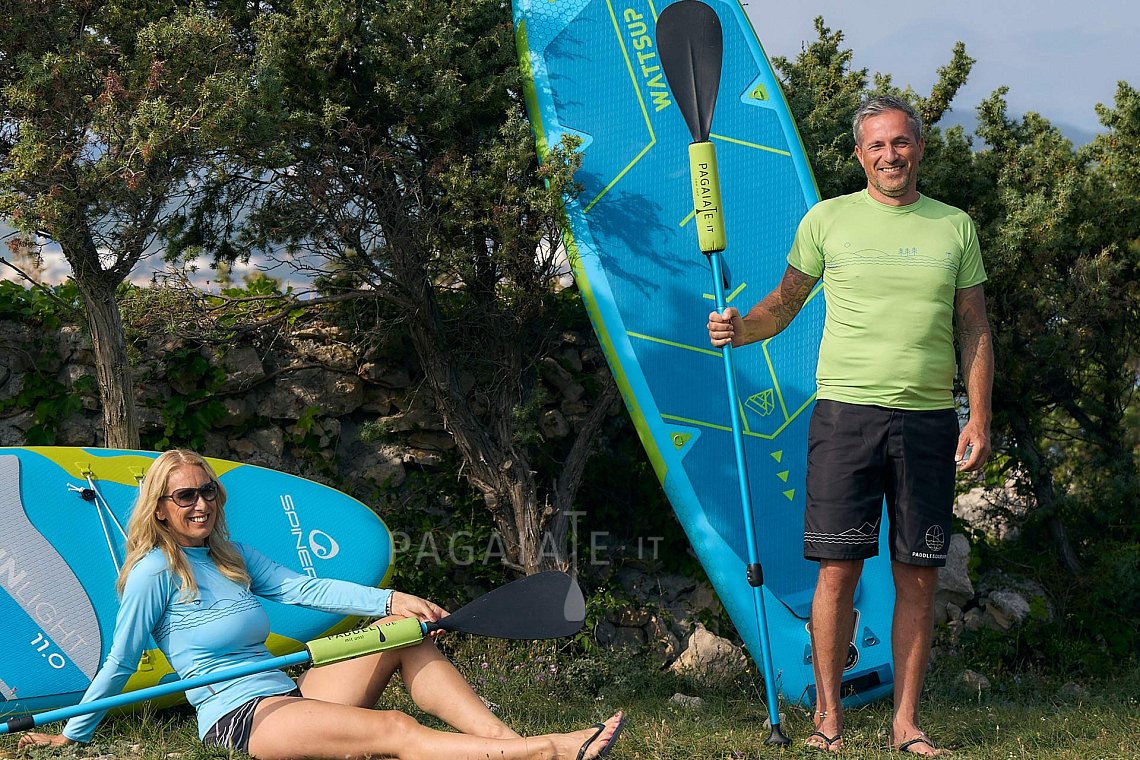 Tričko pánské PADDLEBOARDING NEON GREEN lycra krátký rukáv