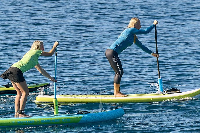 T-shirt donna PADDLEBOARDING NEON GREEN lycra manica corta