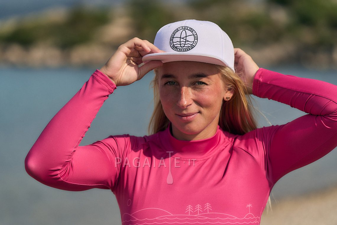 Tričko dámské PADDLEBOARDING DARK PINK lycra dlouhý rukáv