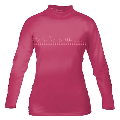 T-shirt donna PADDLEBOARDING DARK PINK lycra manica lunga