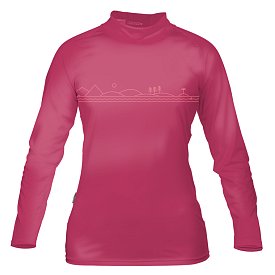 T-shirt donna PADDLEBOARDING DARK PINK lycra manica lunga