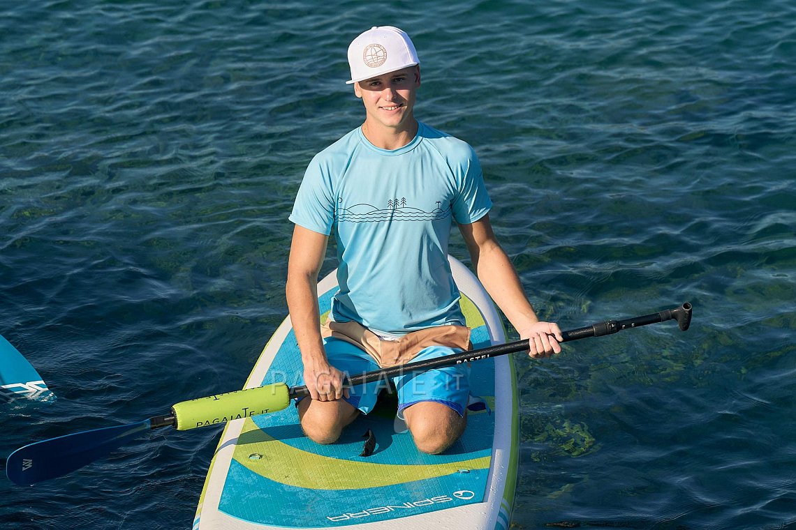 Tričko pánské PADDLEBOARDING LIGHT BLUE lycra krátký rukáv