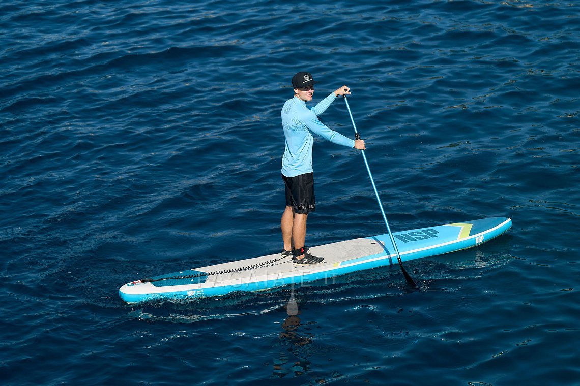 Tričko pánské PADDLEBOARDING LIGHT BLUE lycra dlouhý rukáv