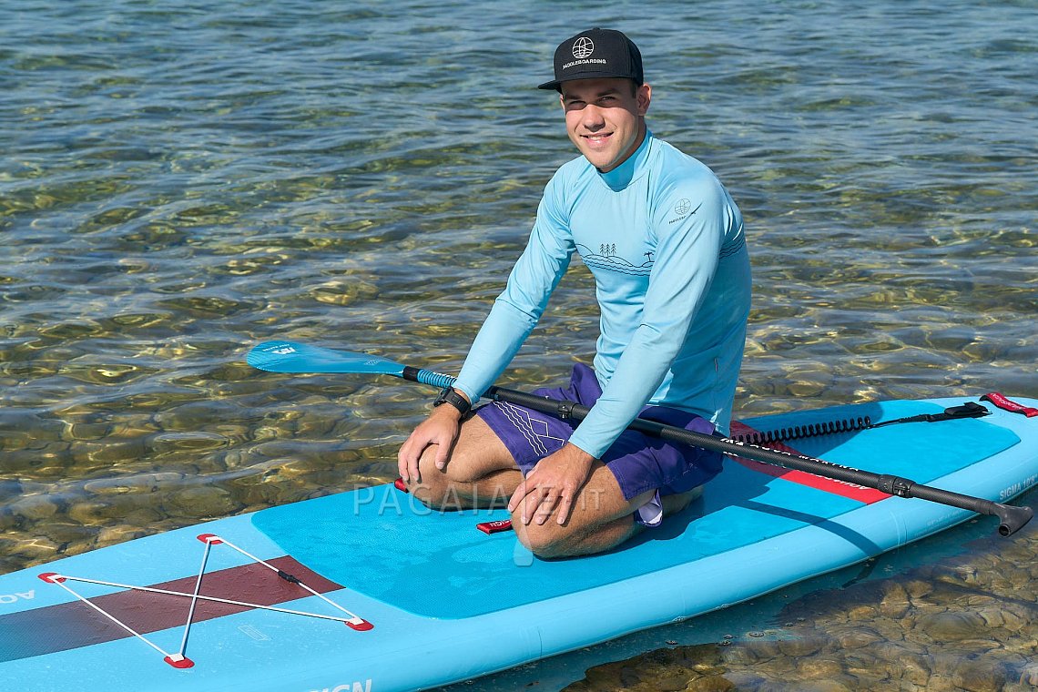 Tričko pánské PADDLEBOARDING LIGHT BLUE lycra dlouhý rukáv