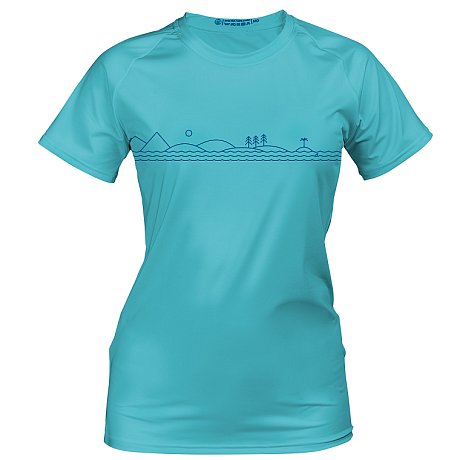 T-shirt donna PADDLEBOARDING LIGHT BLUE lycra manica corta