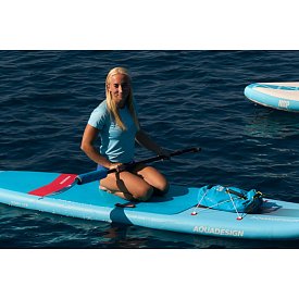 T-shirt donna PADDLEBOARDING LIGHT BLUE lycra manica corta