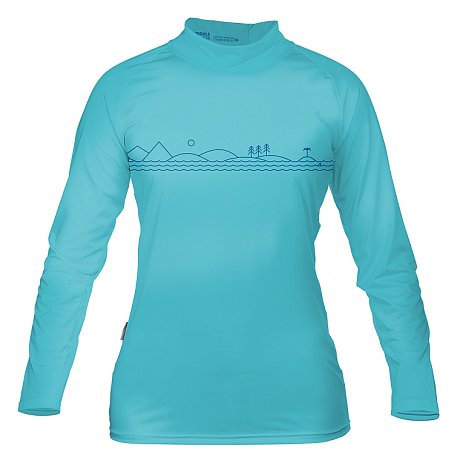 T-shirt donna PADDLEBOARDING LIGHT BLUE lycra manica lunga