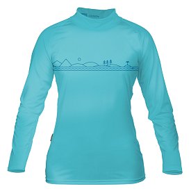 T-shirt donna PADDLEBOARDING LIGHT BLUE lycra manica lunga