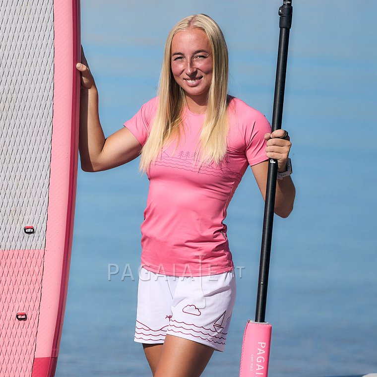 Tričko dámské PADDLEBOARDING PINK lycra krátký rukáv