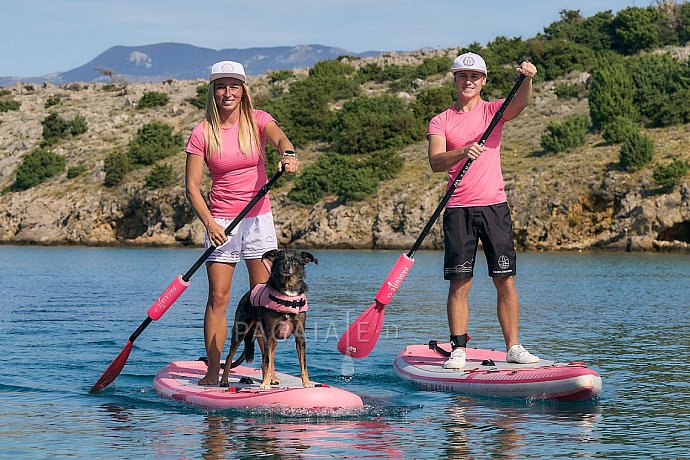 T-shirt donna PADDLEBOARDING PINK lycra manica corta