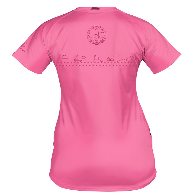 T-shirt donna PADDLEBOARDING PINK lycra manica corta