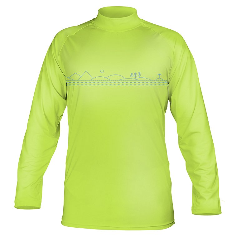 T-shirt uomo PADDLEBOARDING VERDE NEON lycra manica lunga